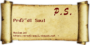 Prádl Saul névjegykártya